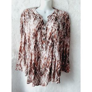 New Directions NWT brown snake print sz PXXL blouse